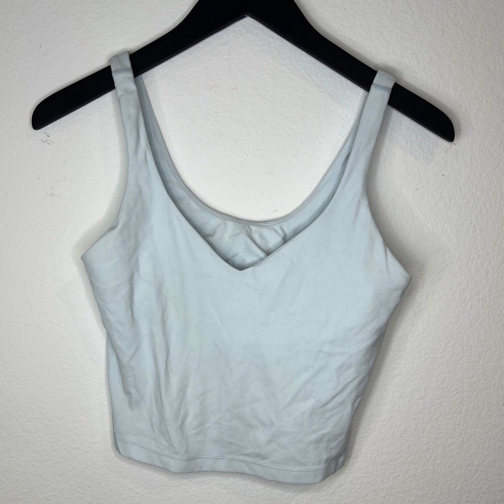 Lululemon Womens Align Tank Top Cropped Built-in Bra Light Blue Size 8